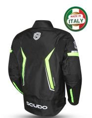 Scudo Roma 4 Mevsim Erkek Motosiklet Ceketi Siyah/Sarı - S