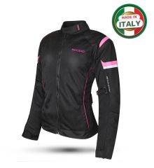 Scudo Lisbon 4 Mevsim Kadın Motosiklet Montu Siyah/Pembe