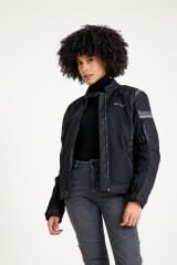 Scudo Lisbon 4 Mevsim Kadın Motosiklet Montu Siyah/Gri