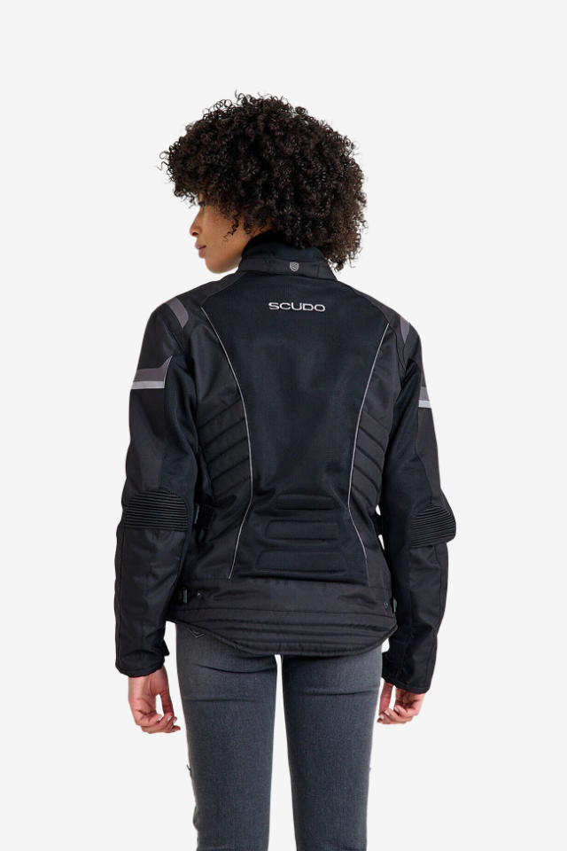 Scudo Lisbon 4 Mevsim Kadın Motosiklet Montu Siyah/Gri XL