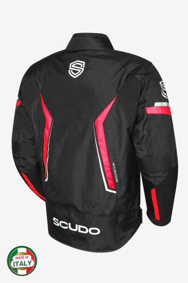 Scudo Roma 4 Mevsim Erkek Motosiklet Montu Siyah/Kırmızı L