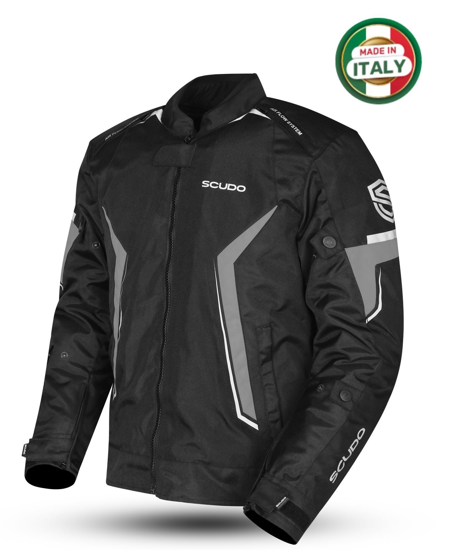 Scudo Roma 4 Mevsim Erkek Motosiklet Ceketi Siyah/Gri - L