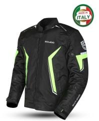 Scudo Roma 4 Mevsim Erkek Motosiklet Ceketi Siyah/Sarı - M
