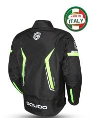 Scudo Roma 4 Mevsim Erkek Motosiklet Ceketi Siyah/Sarı - L