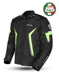 Scudo Roma 4 Mevsim Erkek Motosiklet Ceketi Siyah/Sarı - XL