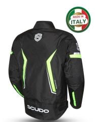 Scudo Roma 4 Mevsim Erkek Motosiklet Ceketi Siyah/Sarı - 3XL