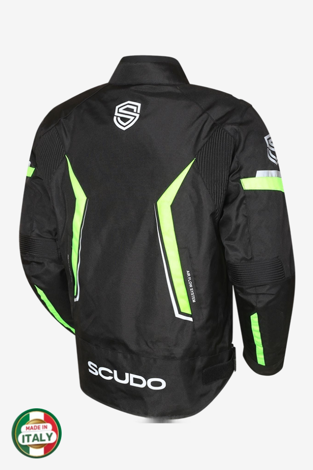 Scudo Roma 4 Mevsim Erkek Motosiklet Montu Siyah/Sarı L