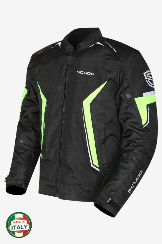 Scudo Roma 4 Mevsim Erkek Motosiklet Montu Siyah/Sarı L