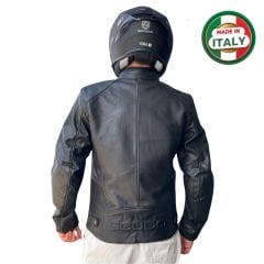 Scudo Teksas Hakiki Deri Erkek Motosiklet Ceketi - M