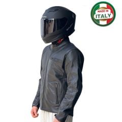 Scudo Teksas Hakiki Deri Erkek Motosiklet Ceketi - XL