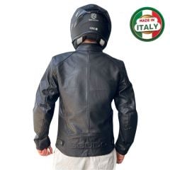 Scudo Teksas Hakiki Deri Erkek Motosiklet Ceketi - 2XL