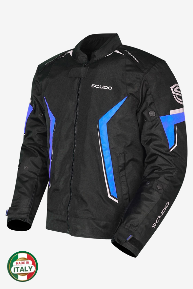 Scudo Roma 4 Mevsim Erkek Motosiklet Montu Siyah/Mavi L