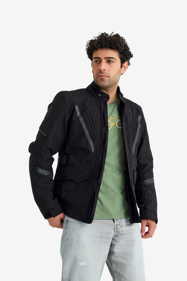 Scudo Alaska Oxford Siyah Kışlık Erkek Motosiklet Montu 3XL